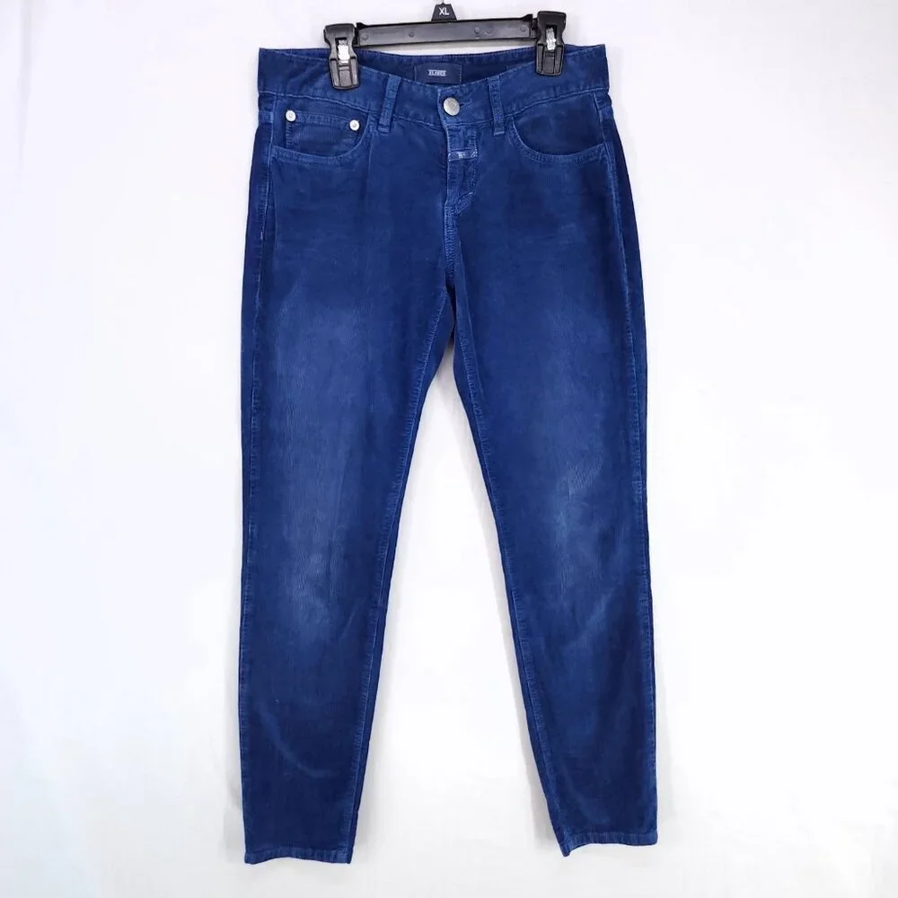 CLOSED Corduroy Jeans Womens 25 Blue Skinny Leg Low Rise Made in Italy Pants